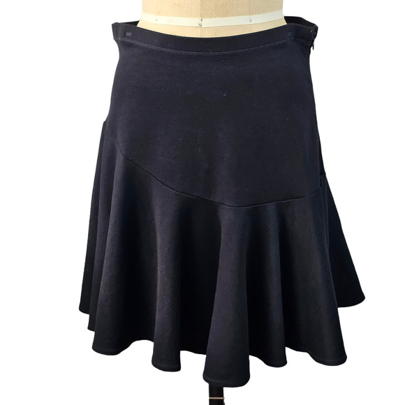 Cabi black ponti skirt with flared asymmetrical peplum size 10 - Picture 3 of 10